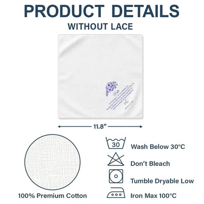 Personalized Cotton Handkerchief, Something Blue for Happy Tears, Creative Wedding Gift for a Bride