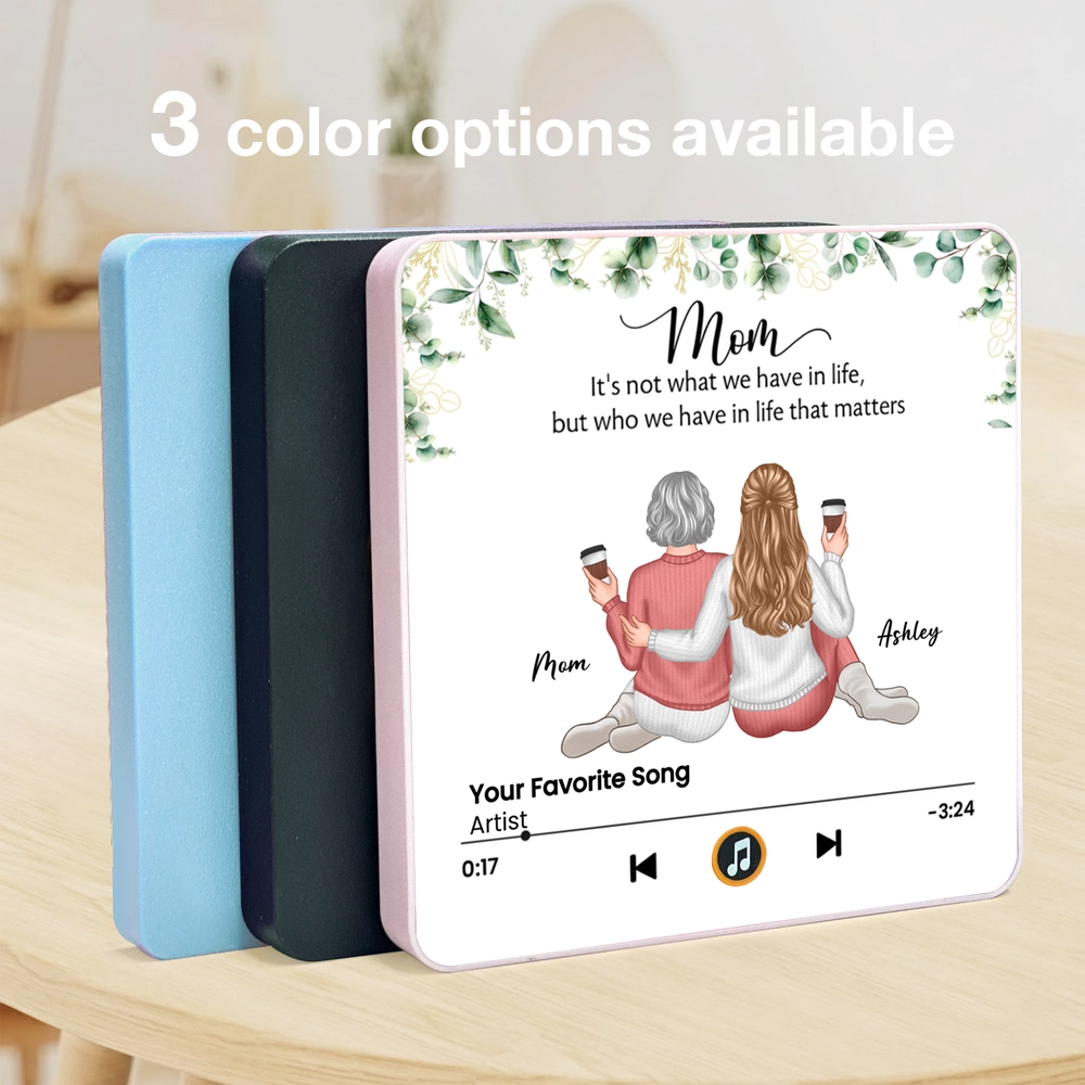 Personalized Acrylic Music Magnet for Mom and Daughter Sitting Together, Sweet Custom Fridge Decor, Unique Gift for Mom
