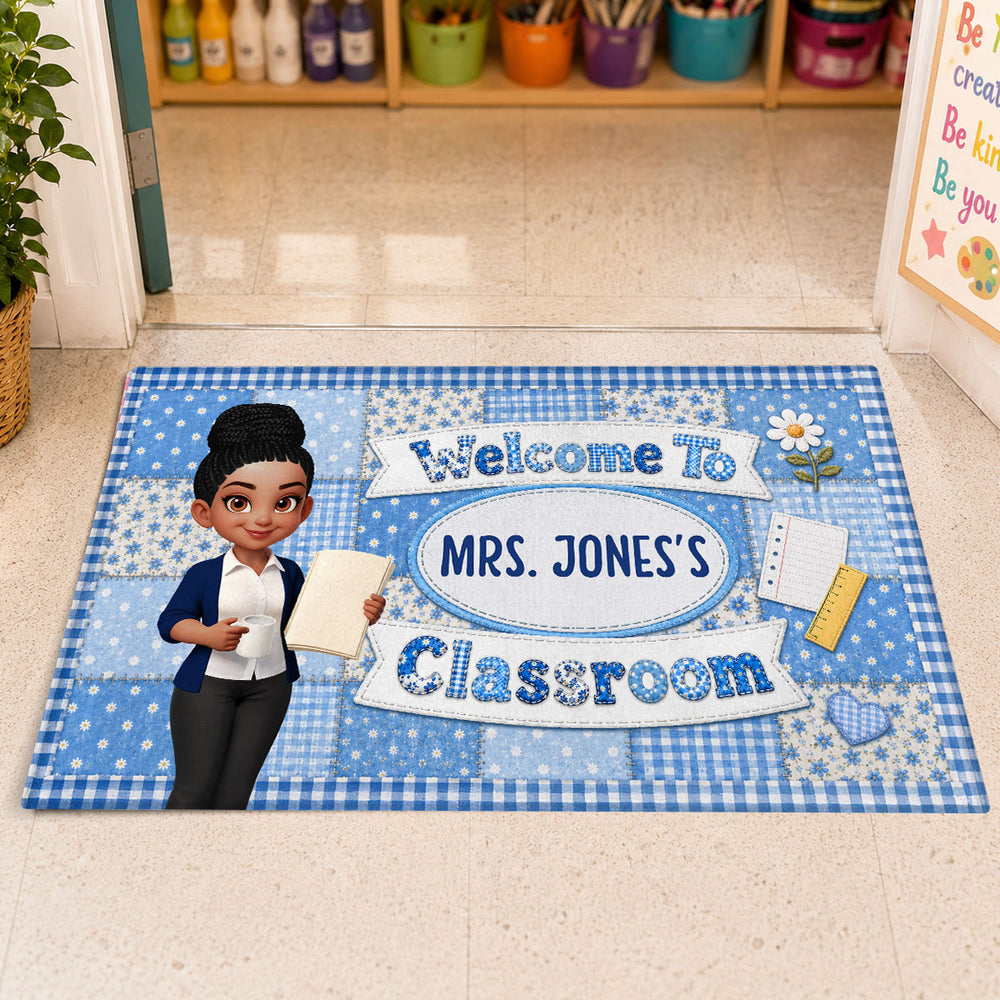 Standard Doormat for Teacher, Custom Pastel Classroom Entry Decor, Creative Back to School Gift