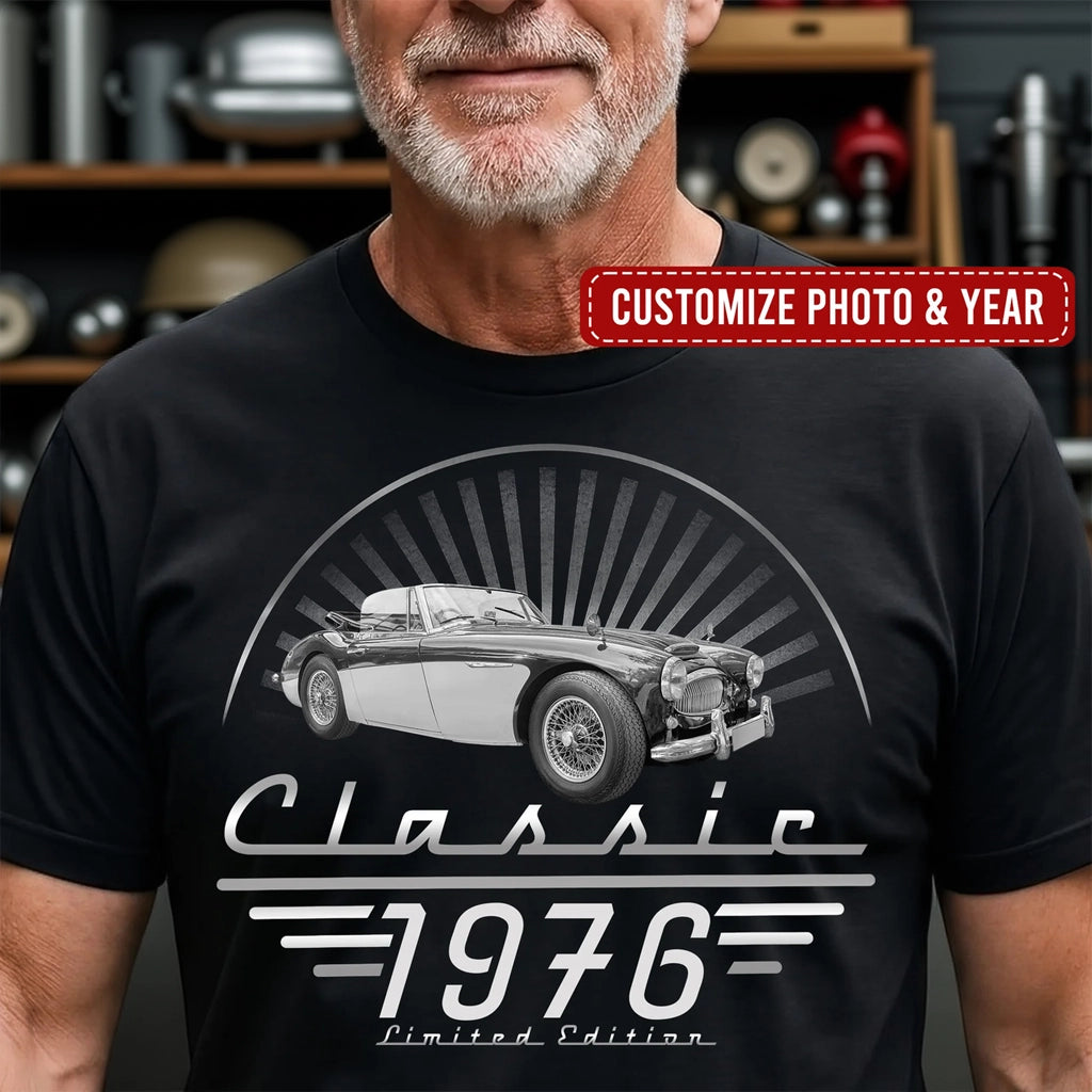 Custom Classic Tee with Retro Convertible Art, Creative Gift for Men with a Limited Edition Feel