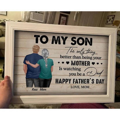 Celebrate Son's Journey of Fatherhood - Heartfelt Mother's Day & Father's Day Gift - Personalized Poster or Canvas