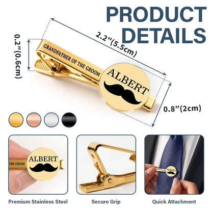 Personalized Stainless Steel Tie Clip with Tuxedo Art, Creative Wedding Keepsake Gift for a Groomsman