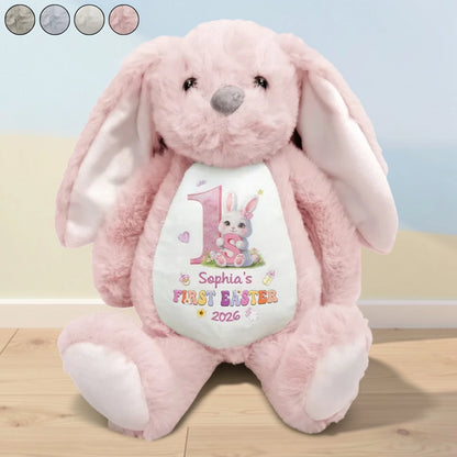 Personalized Plush Bunny with Custom Name for Baby's First Easter, Pastel Keepsake, Unique Gift for New Parents