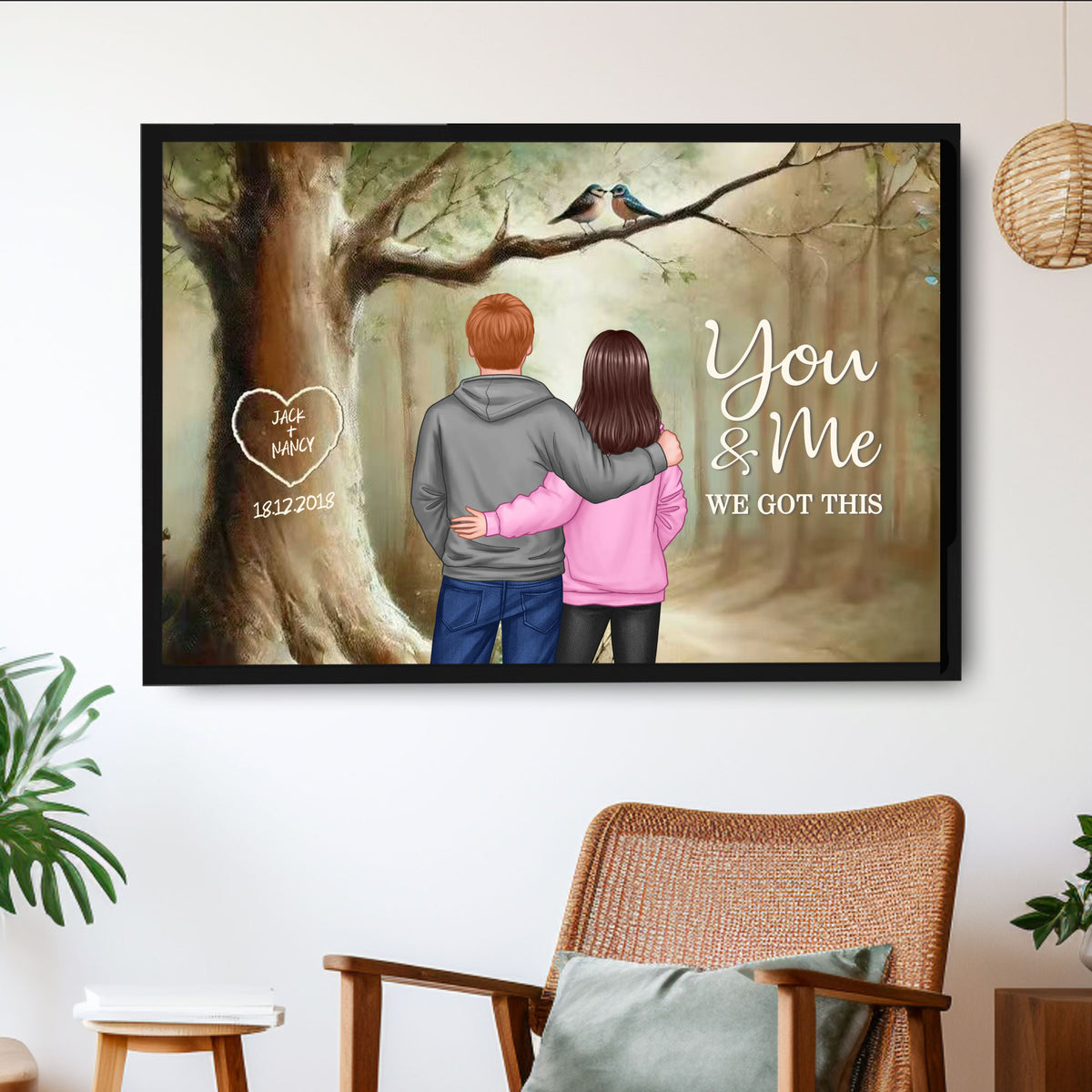 Personalized Acrylic Music Magnet – “You & Me We Got This” Couple Gift with Custom Names and Song