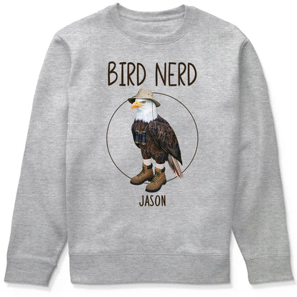 Personalized Bird Nerd Classic Tee with Funny Eagle Illustration for Bird Lovers, Unique Gift for Any Birder