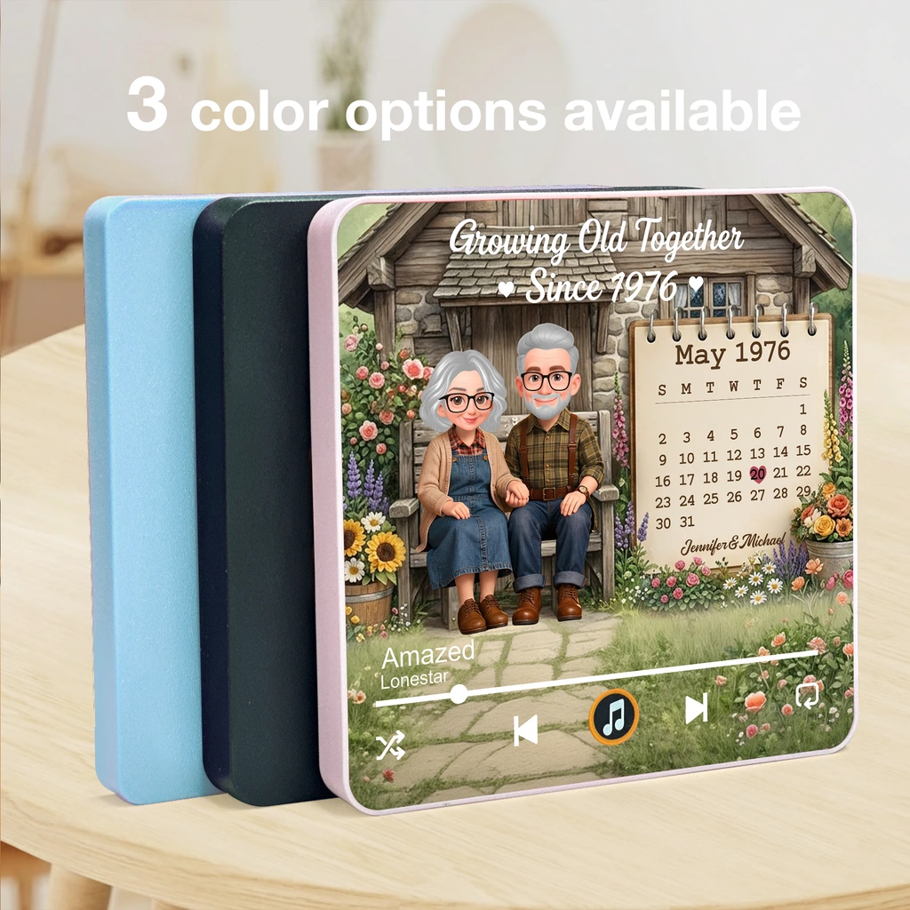 Acrylic Music Magnet with Growing Old Together Art, Creative Custom Gift for Anniversary Decor