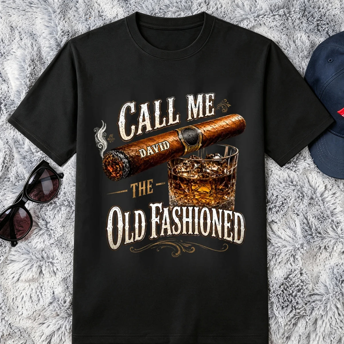 Call Me the Old Fashioned Classic Tee, Personalized Whiskey Humor, Creative Gift for Dad