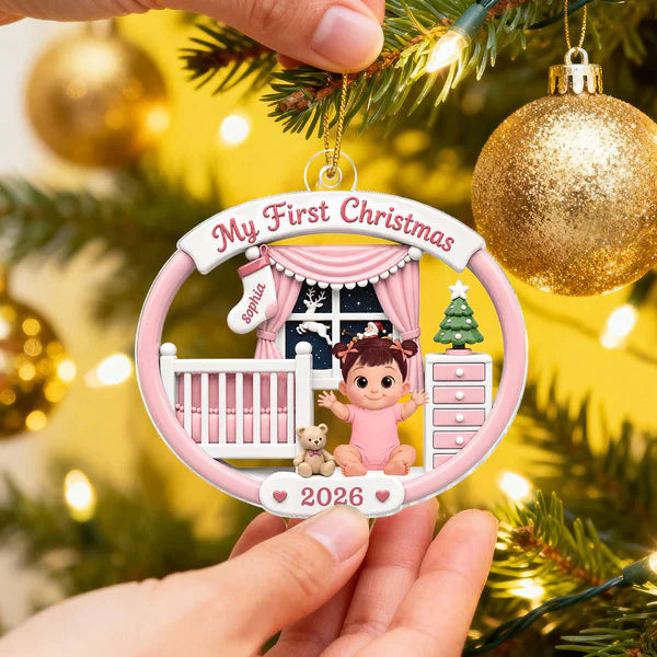 Personalized Acrylic Ornament, My First Christmas Baby Nursery Design, Unique Gift for New Parents