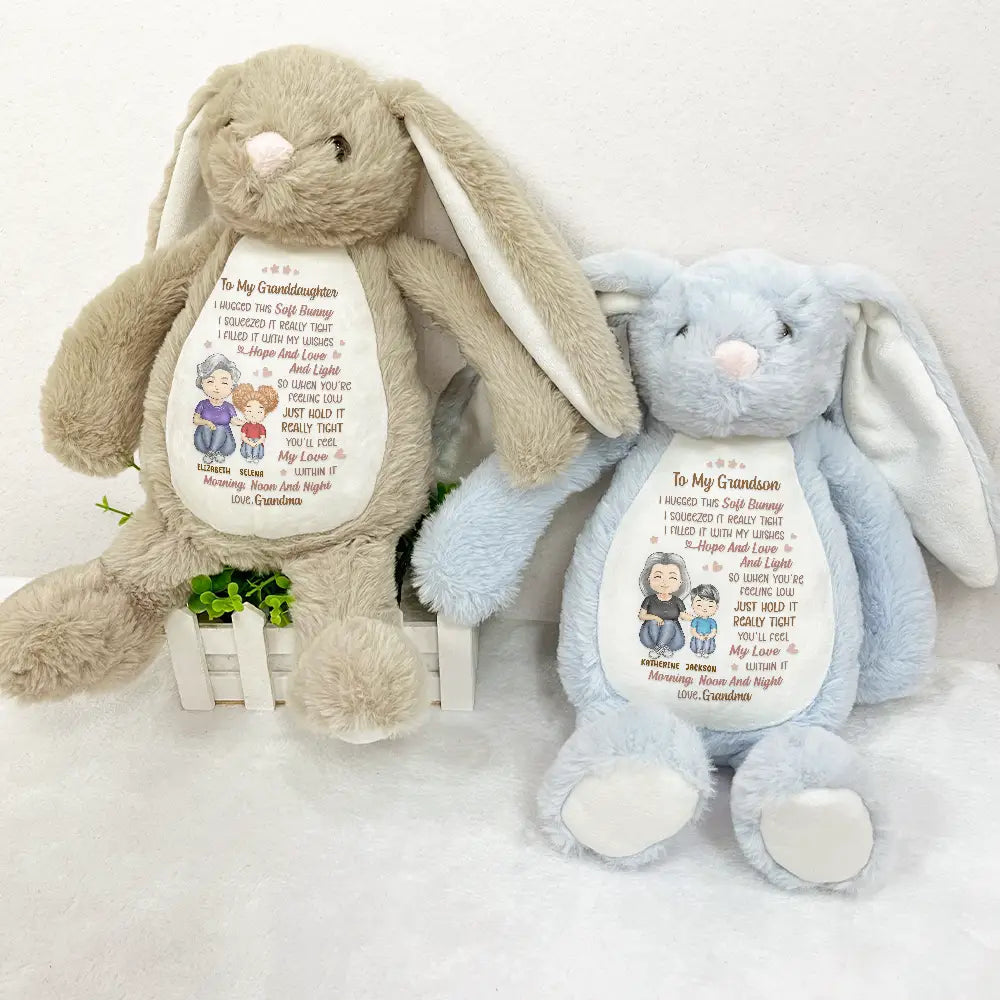 I Filled It With My Wishes - Personalized Soft Toy Bunny for Granddaughter Soft Toy Bunny PopCulturePrints