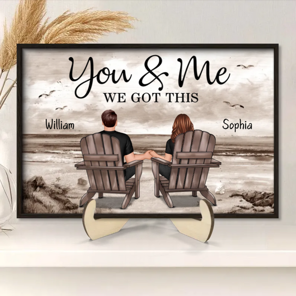 Seaside Memories - Personalized Vintage Beach Couple Wooden Or Acrylic Or LED Light Plaque - A Timeless Anniversary Gift for Him & Her