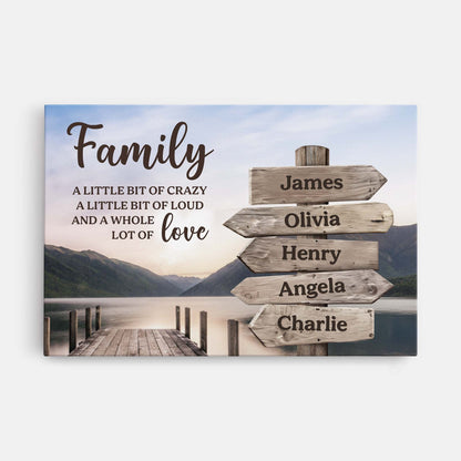 Family Love Quote Poster with Custom Names, Scenic Dock and Mountains Wall Decor, Thoughtful Unique Gift