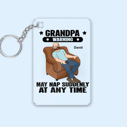 Grandpa Warning May Nap Suddenly At Any Time - Funny Father's Day Gift - Personalized Shirt Sweater Hoodie