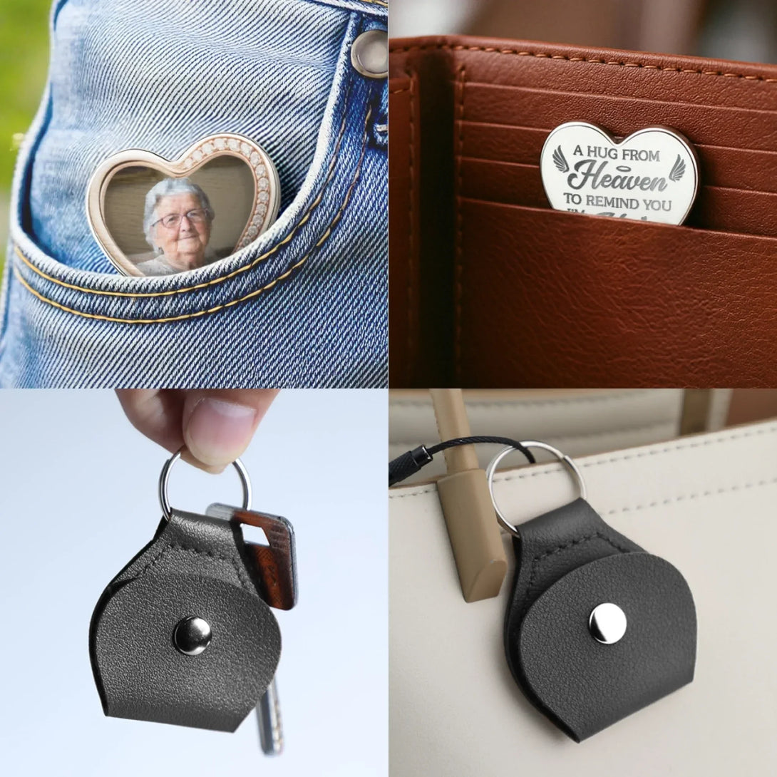 Pocket Keychains Personalized Pocket Hug Keychain with Heart Design, Sentimental Gift ...