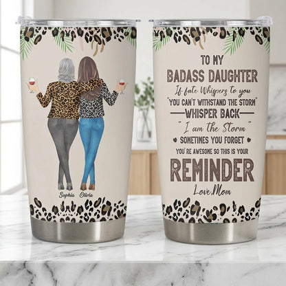Personalized Insulated Travel Tumbler for Daughter, Mom and Daughter Walking Away Quote, Unique Gift Reminder