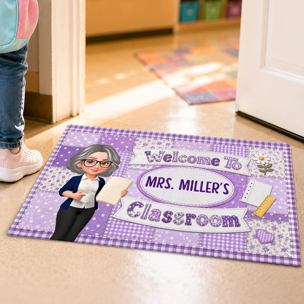 Standard Doormat for Teacher, Custom Pastel Classroom Entry Decor, Creative Back to School Gift