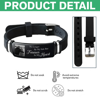 Personalized Silicone Bracelet, Monochrome Embracing Portrait Keepsake, Unique Memorial Gift for Family or Friend