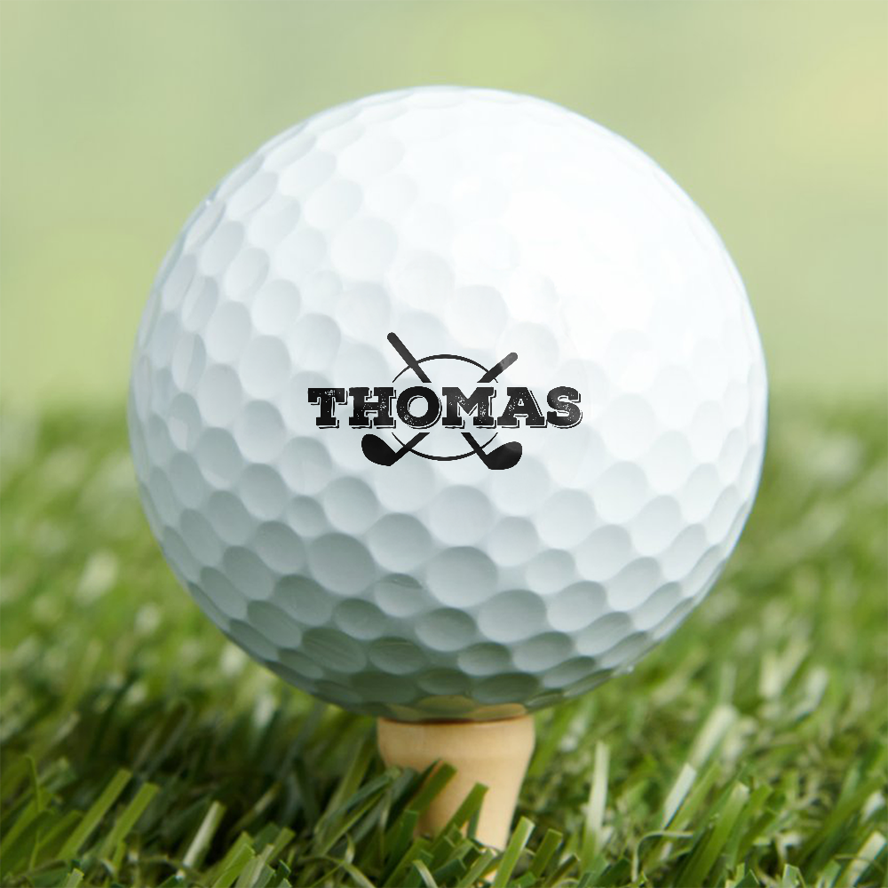 Personalized Plastic Golf Ball Stamp with Swinging Golfer Design, Unique Gift for Golfers