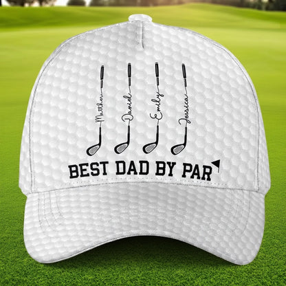 Best Dad By Par Classic Cap, Personalized Golf Club Design, Unique Gift for Dad's Outdoor Days