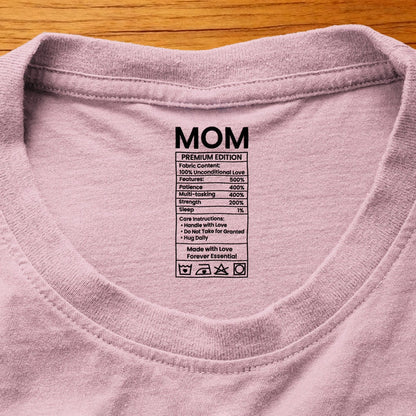 Personalized Mom Premium Edition Classic Tee, Cute Label-Style Quote for Everyday Wear, Unique Gift for Mom