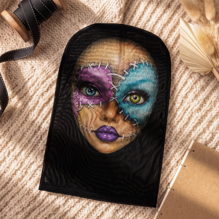 Mesh Print Balaclava Hat, Personalized Spooky Face for Family Halloween Party Photos, Creative Gift for Friends