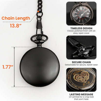 Pocket Watch Personalized Keepsake, I Wish I Could Turn Back The Clock Message, Timeless Anniversary Gift for Him