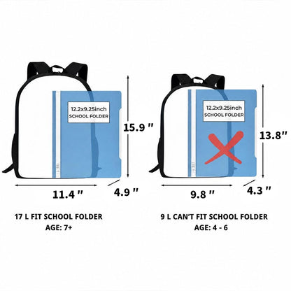 Kids School Backpack With Custom Crayon Color Art, Creative Back To School Classroom Gift For Grandkids