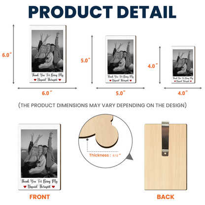 Personalized Wooden Car Visor Clip Polaroid-Style Photo Keepsake for Best Friends, Cute Travel Companion Unique Gift