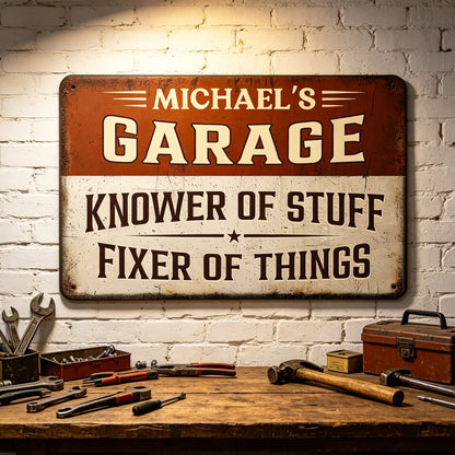 Custom Iron Sign For Garage Or Workshop, Fixer Of Things Quote, Unique Gift For A Handyman