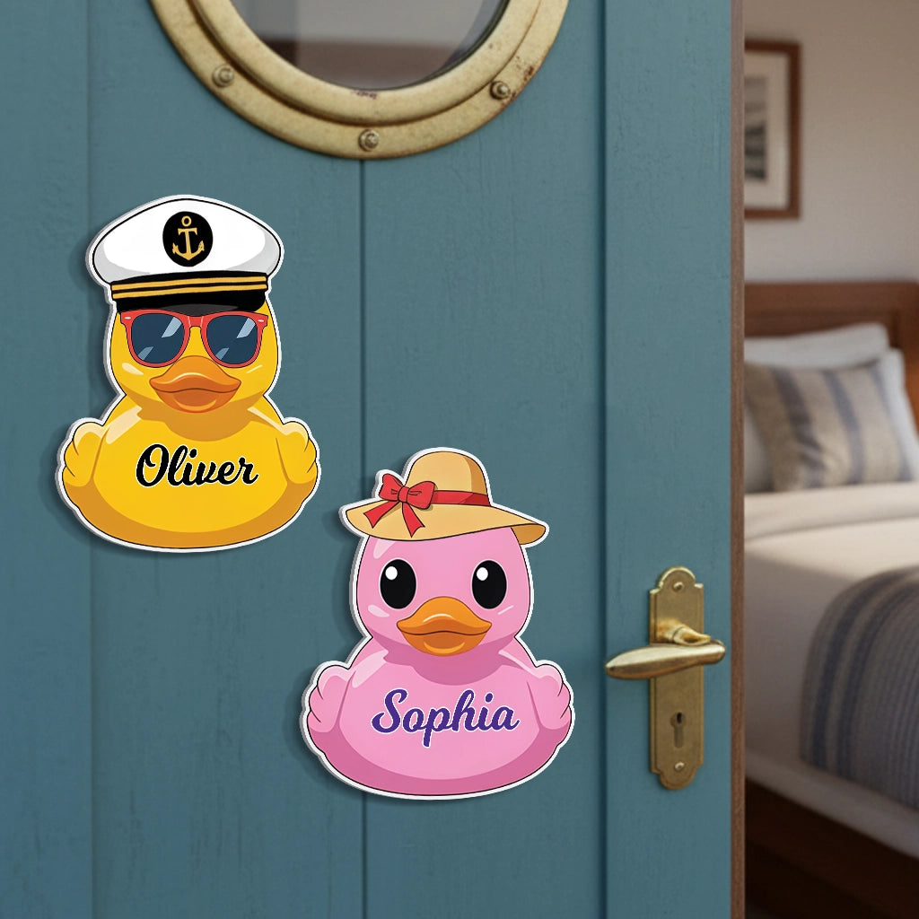 Personalized Acrylic Magnet Captain Duck Cruise Door or Fridge Decor Cute Nautical Gift for Couple Family Friends