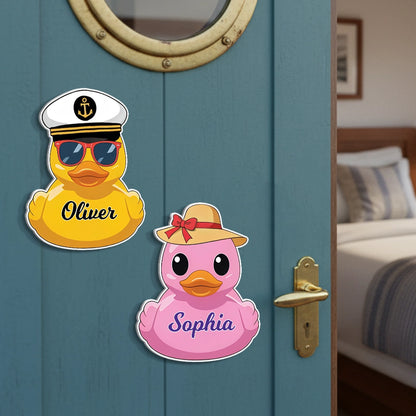 Personalized Acrylic Magnet Captain Duck Cruise Door or Fridge Decor Cute Nautical Gift for Couple Family Friends