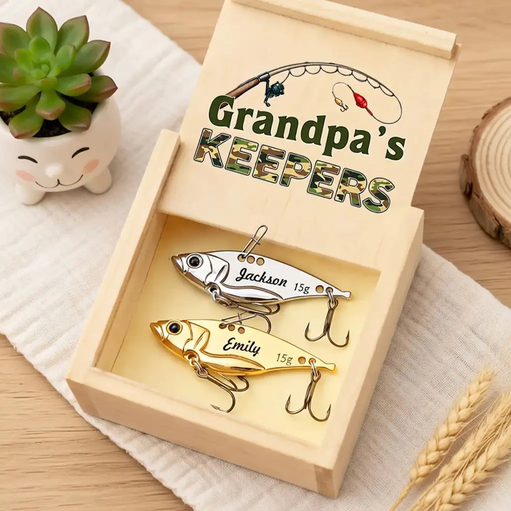 Grandpa's Keepers Stainless Steel Fishing Lure With Gold & Silver Finish, Creative Gift For Dad