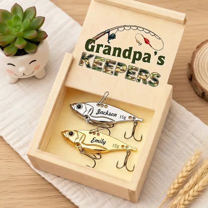 Grandpa's Keepers Stainless Steel Fishing Lure With Gold & Silver Finish, Creative Gift For Dad