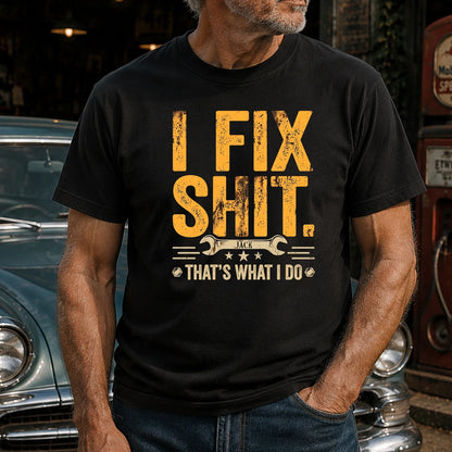 Personalized Fix-It Hat & T-Shirt, Custom Wrench Design Gift for Handymen, Mechanics & DIY Lovers