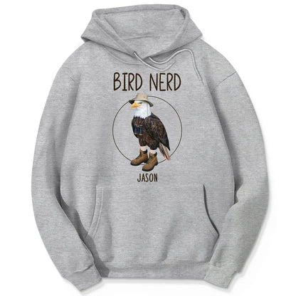 Personalized Bird Nerd Classic Tee with Funny Eagle Illustration for Bird Lovers, Unique Gift for Any Birder