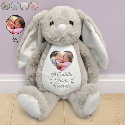 Personalized Plush Bunny with Custom Photo and 'I'm Always With You' Message - Unique Memorial Gift