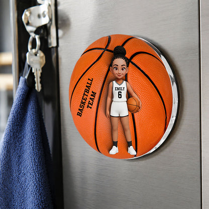 Personalized Acrylic Fridge Magnet with Cartoon Basketball Player, Unique Gift for Son or Daughter