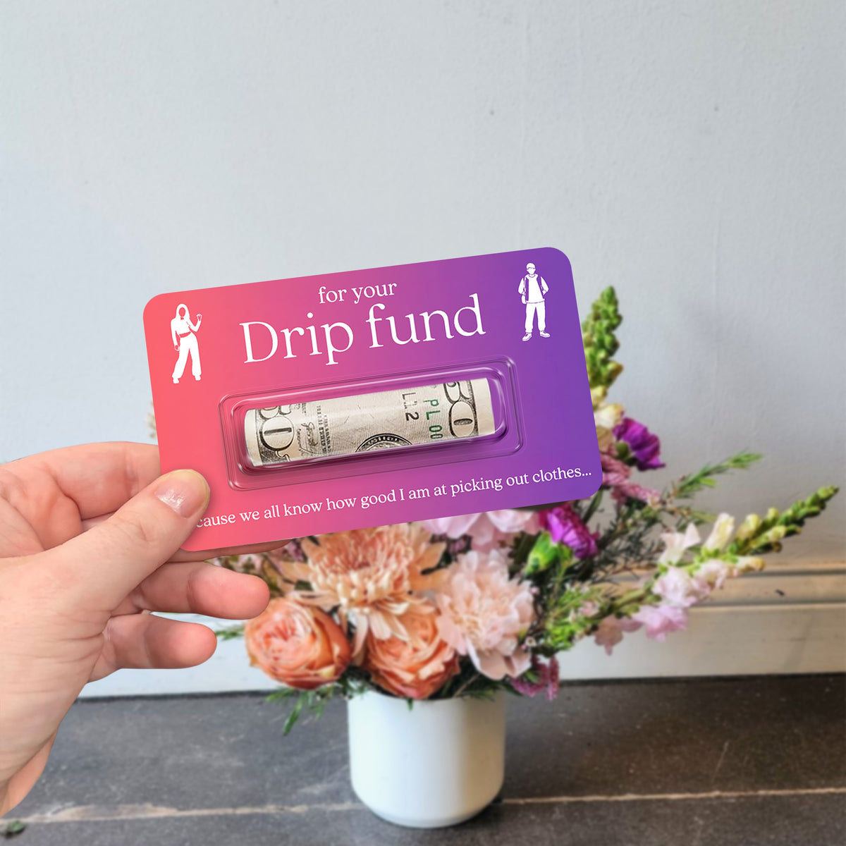 Personalized Money Holder Card, Santa Wish List Design, Unique Christmas Gift for Family & Friends