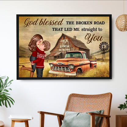 Personalized Vintage Farm-Themed Couple Poster - Perfect Love Gift