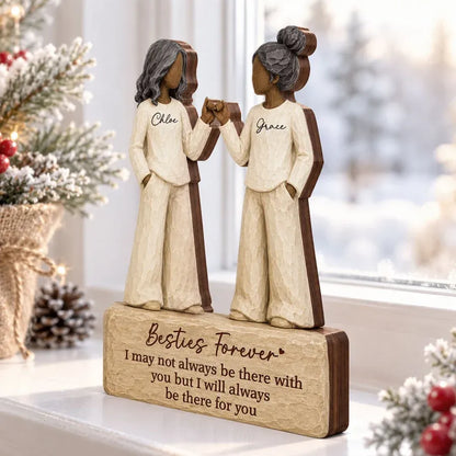 Thick Wooden Plaque, Besties Forever Pinky Promise Friends, Warm Neutral Decor, Unique Gift for Best Friend