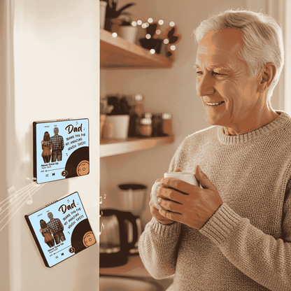 Personalized Acrylic Music Magnet with Dad Song Art, Cute Fridge Decoration, Unique Gift for Dad
