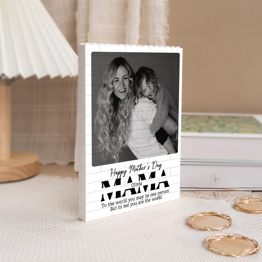 Custom PVC Building Brick Puzzle for Mom - Happy Mother's Day Photo Keepsake, Heartwarming Unique Gift