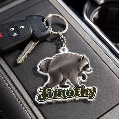 Viral Jimothy Raccoon Acrylic Keychain, Personalized Creative Gift for Raccoon Fans, Bright Cute Daily Charm