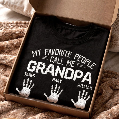 Heartwarming Custom Grandpa Gear - Personalized Kids Handprint Design with Names - The Ultimate Gift for Him