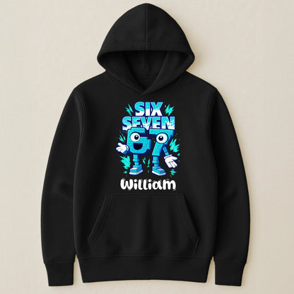 Classic Tee Six Seven Gamer Cartoon Graphic for Kids Bedroom Vibes, Funny Playful Style, Unique Gift for Boys