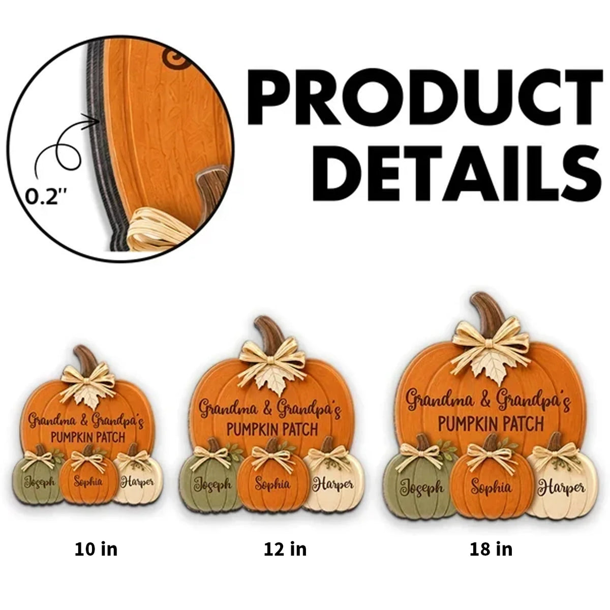 Personalized Wooden Sign, Grandma & Grandpa's Pumpkin Patch Door Decor, Unique Gift for Grandparents