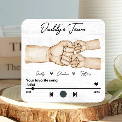Daddy's Team Custom Acrylic Music Magnet – A Special Father’s Day Gift for Dad or Husband