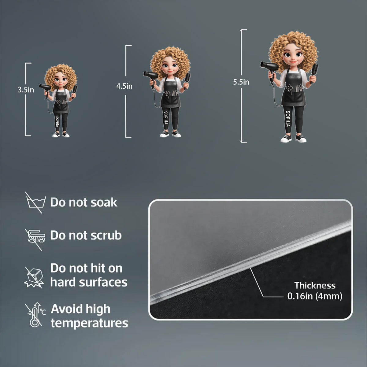 Personalized Acrylic Car Hanger, Cute Hair Stylist Salon Decor, Unique Creative Gift for Hairdresser