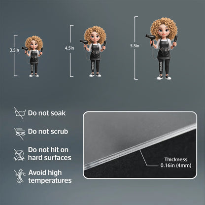 Personalized Acrylic Car Hanger, Cute Hair Stylist Salon Decor, Unique Creative Gift for Hairdresser