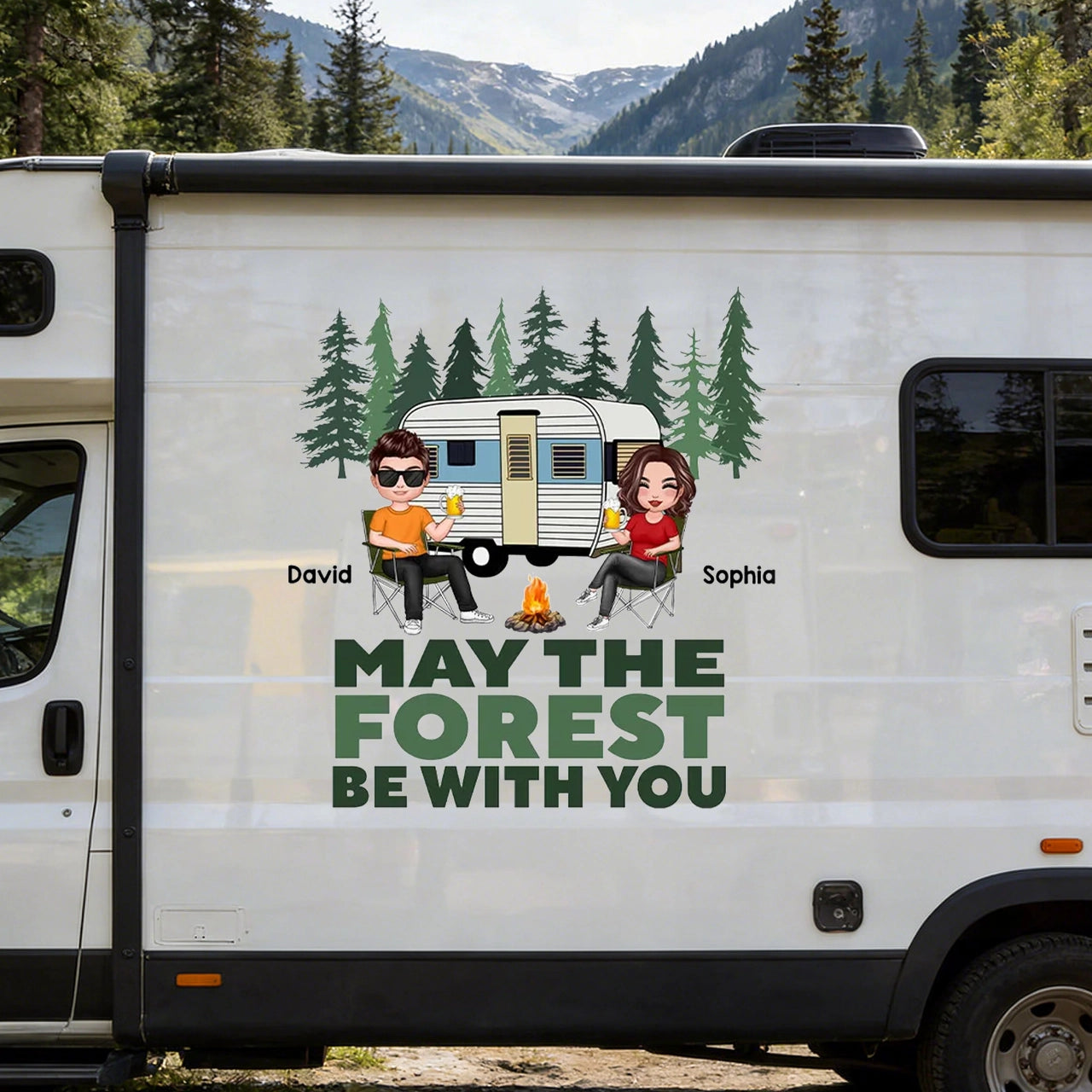 Personalized Camping Couple Sticker Decal for Car or RV Window - May T ...