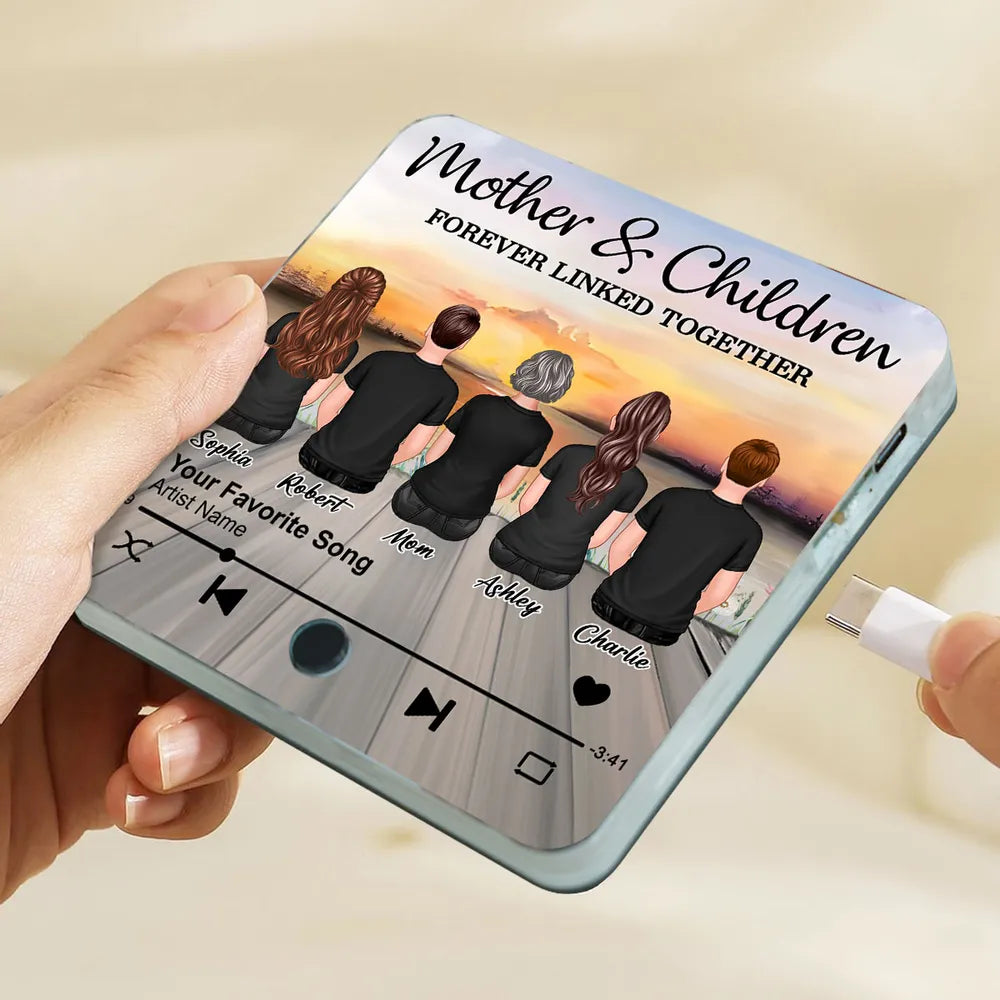 Personalized Sunset Music Theme Acrylic Fridge Magnet – Custom Gift for Mothers
